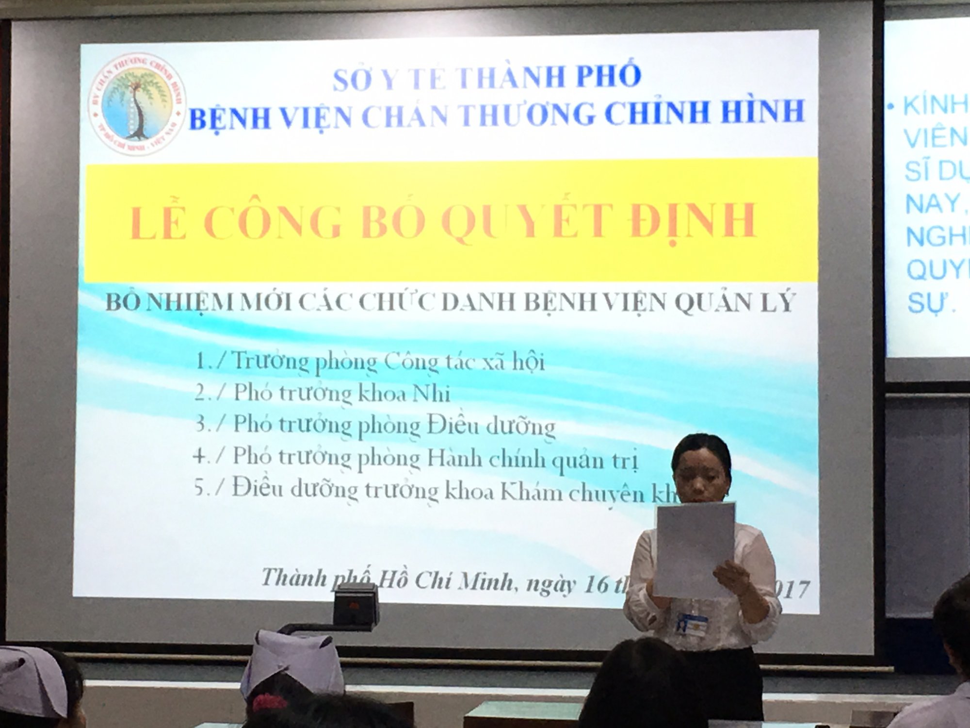 Bà Lê Thị Thanh Nguyện - trưởng phòng TCCB