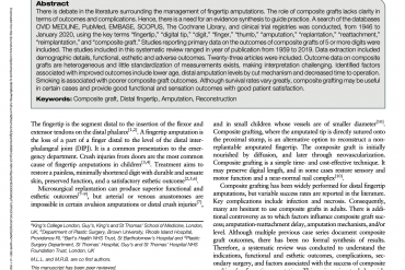 Composite grafts for fingertip amputation: a systematic review